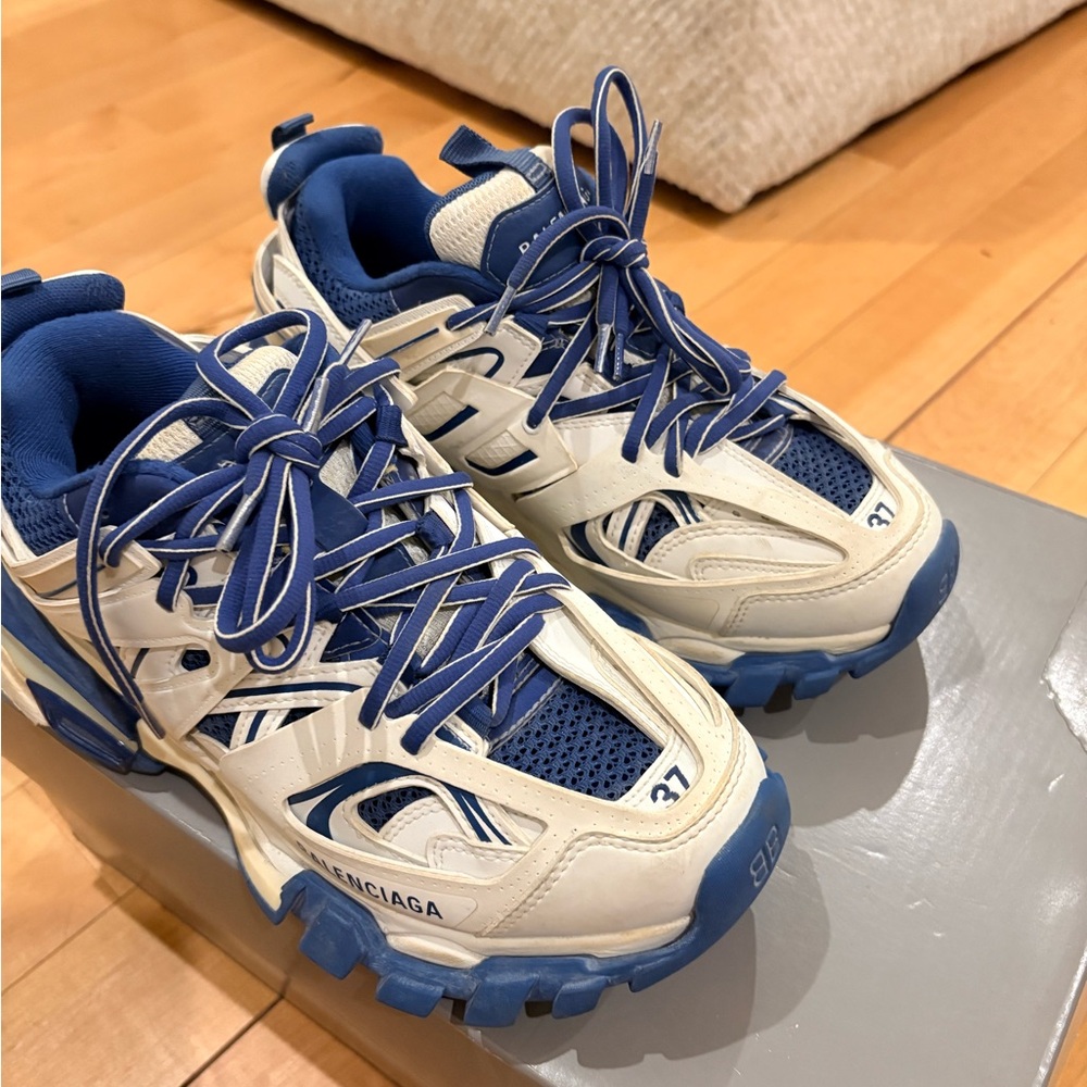 Balenciaga Sneakers in Blue and Cream